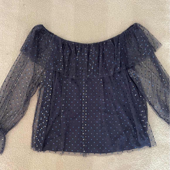 INC International Concepts Women's Blue Sheer Blouse - Picture 7 of 7